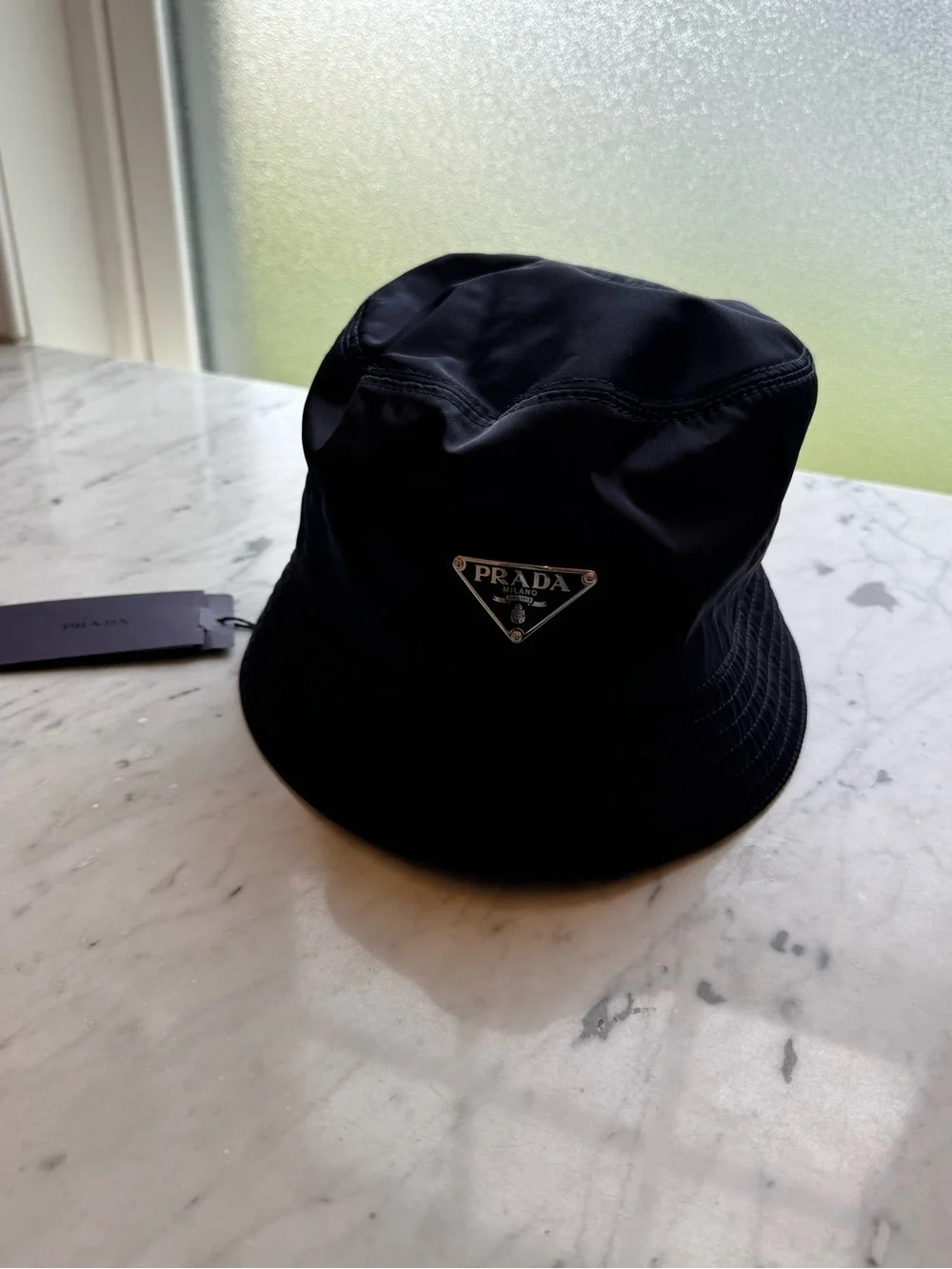NWT Prada Navy Nylon Bucket Hat